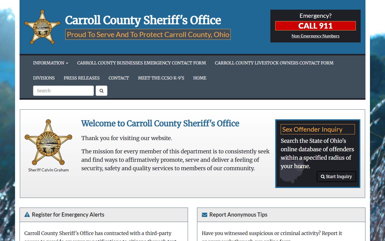 Carroll County police blotter and records from Carroll County Sheriff