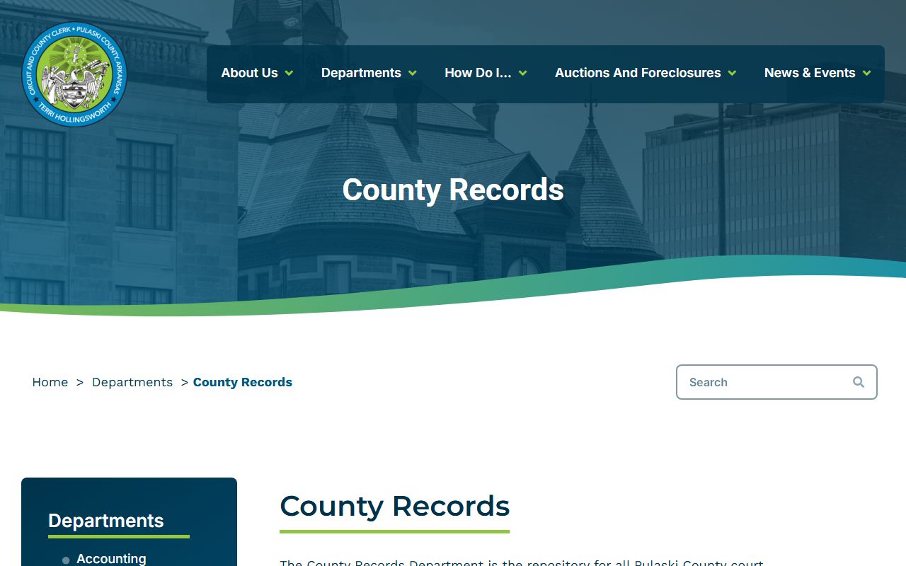 Pulaski County Circuit Clerk court records page linked to police blotter cases